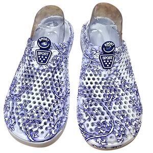 Sport Blue White Slip On Garden Casual Beach Poolside Summer Footwear 41/9.5
